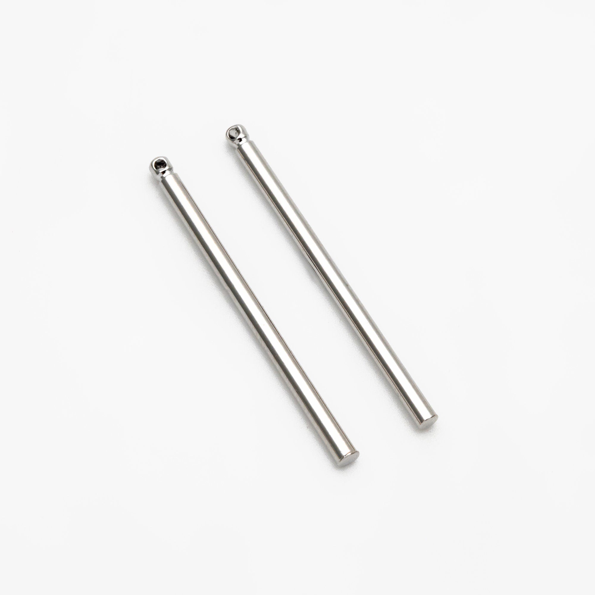 10pcs Gold/ Silver tone Long Tube Charms 35mm, Gold/ Rhodium plated Brass Stick Bar Pendants, Lead Nickel Free (GB-080)